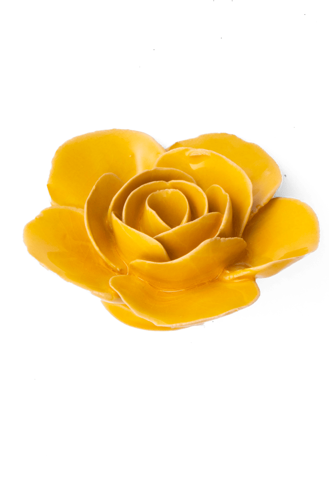 France Ceramic Flower Wall Art Yellow Ranunculus - Chive Ceramics Studio - Ceramic Flowers - Chive Ceramics Studio