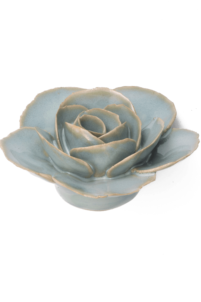 France Ceramic Flower Wall Art Teal Ranunculus - Chive Ceramics Studio - Ceramic Flowers - Chive Ceramics Studio