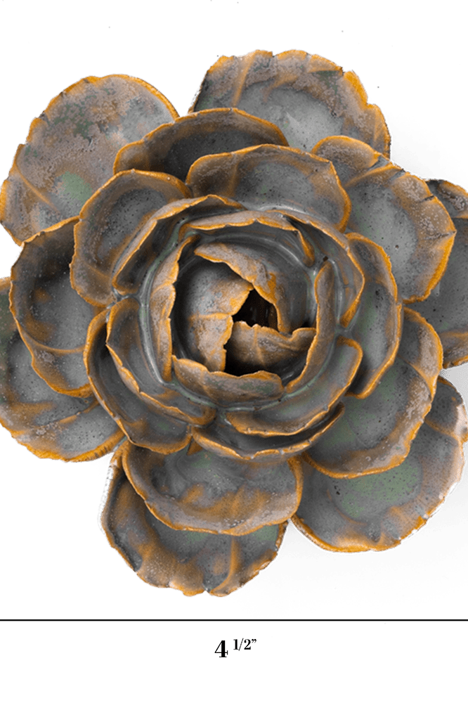 France Ceramic Flower Wall Art Blue Green Cabbage Flower - Chive Ceramics Studio - Ceramic Flowers - Chive Ceramics Studio