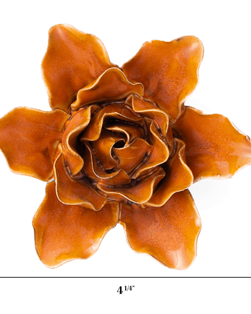 France Ceramic Flower Wall Art Rust Lily - Chive Ceramics Studio - Ceramic Flowers - Chive Ceramics Studio