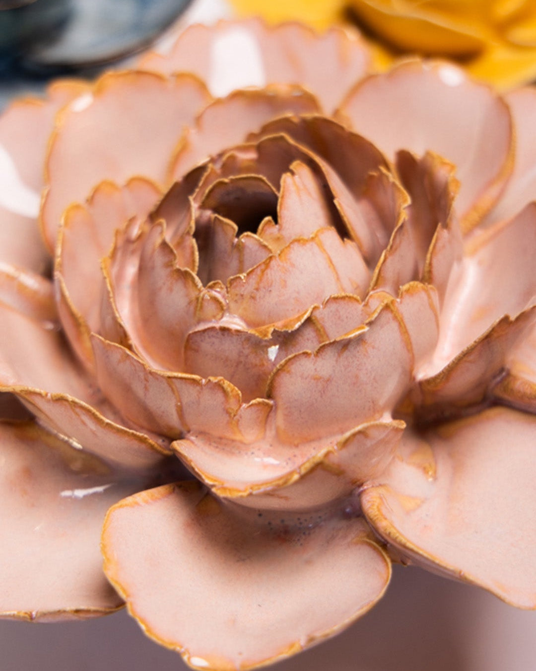 Rose Pink Camellia - Chive Ceramics Studio - Ceramic Flowers - Chive Ceramics Studio