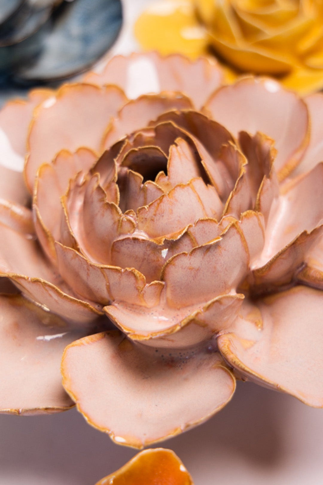 Rose Pink Camellia - Chive Ceramics Studio - Ceramic Flowers - Chive Ceramics Studio