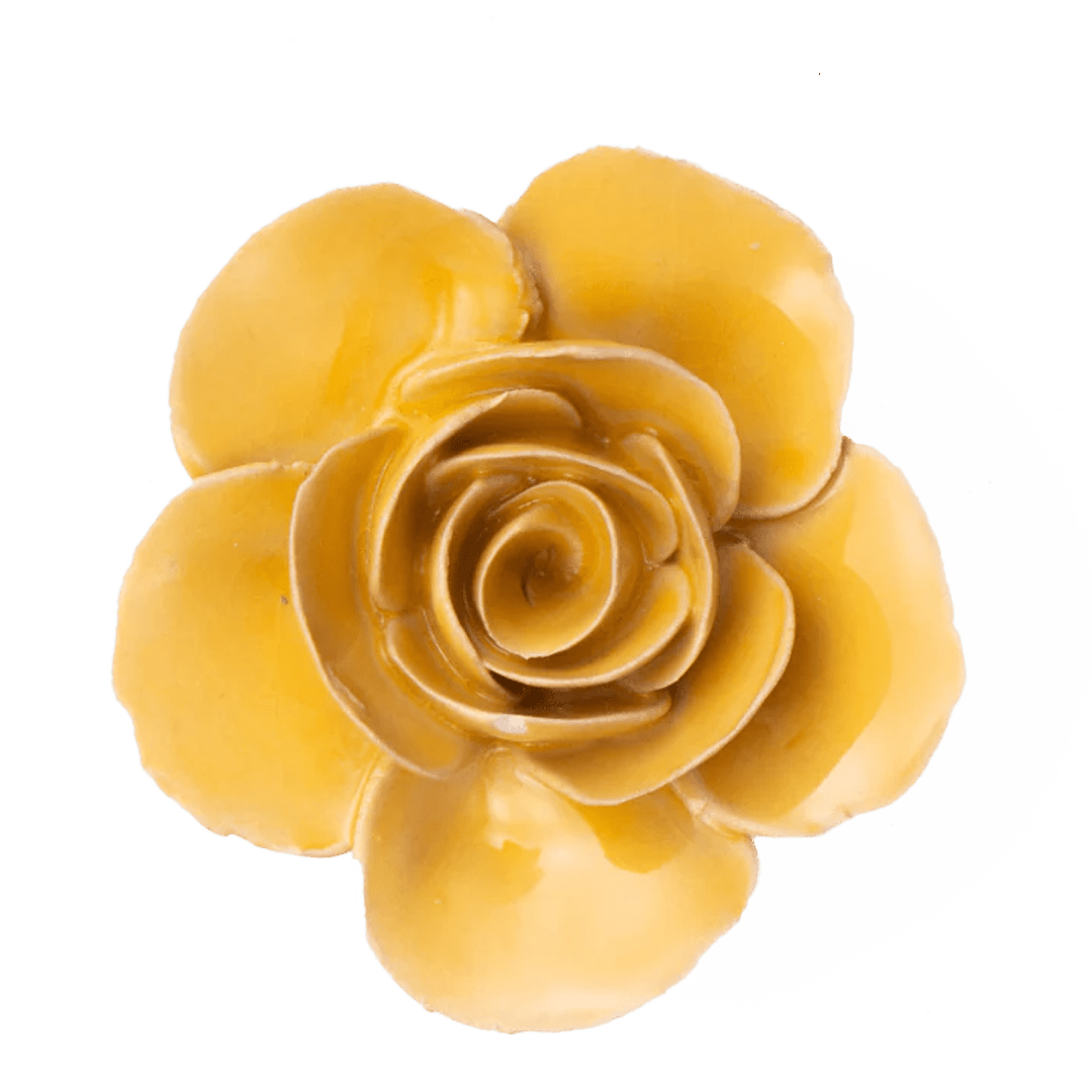 FR03 Burnt Yellow Elegance Ranunculus - Chive Ceramics Studio - Ceramic Flowers - Chive Ceramics Studio