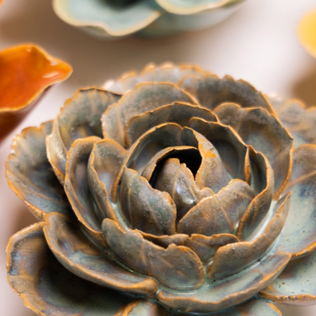 Pale Blue English Rose - Chive Ceramics Studio - Ceramic Flowers - Chive Ceramics Studio
