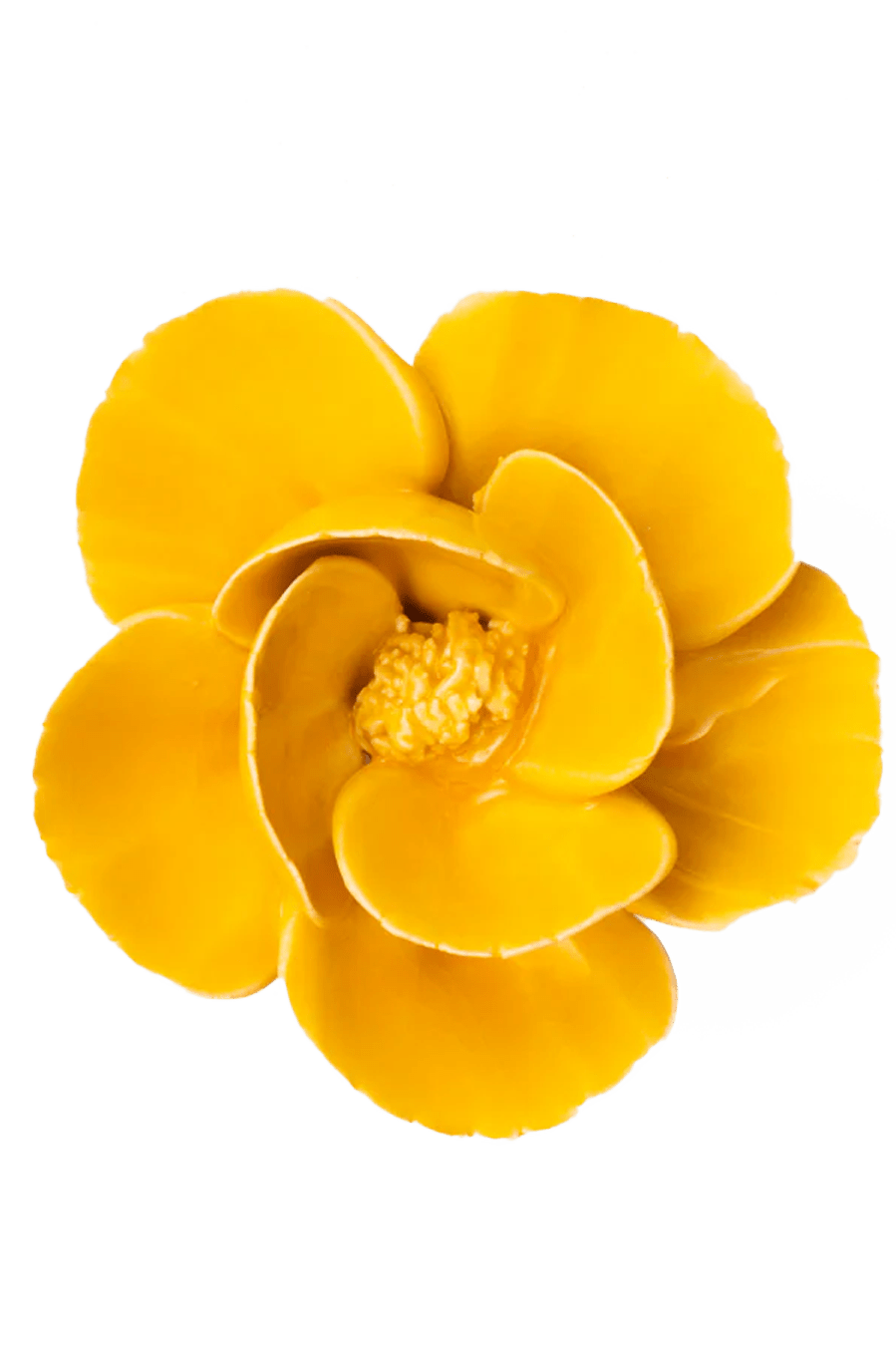 FR06 Burnt Yellow Poppy - Chive Ceramics Studio - Ceramic Flowers - Chive Ceramics Studio
