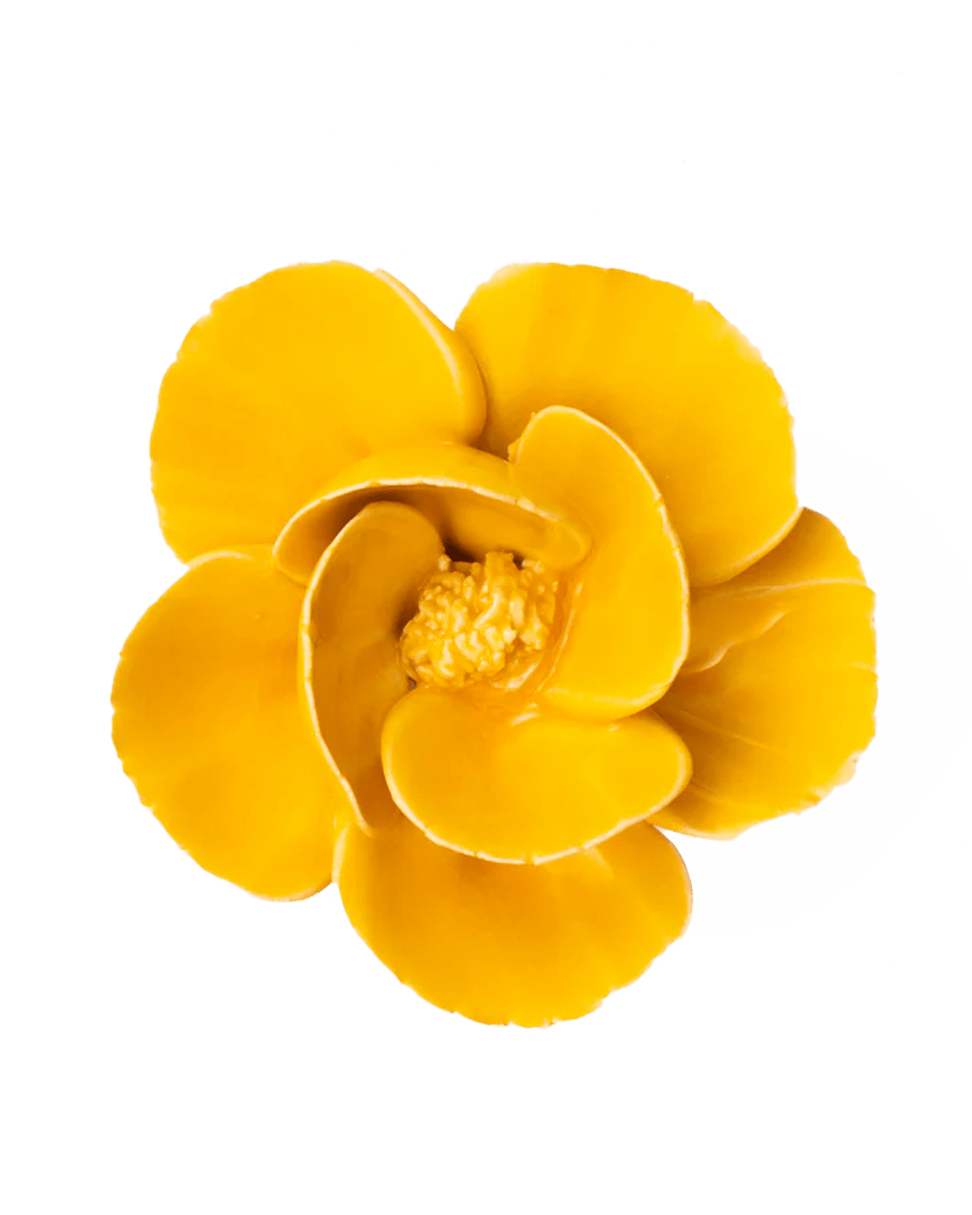 FR06 Burnt Yellow Poppy - Chive Ceramics Studio - Ceramic Flowers - Chive Ceramics Studio