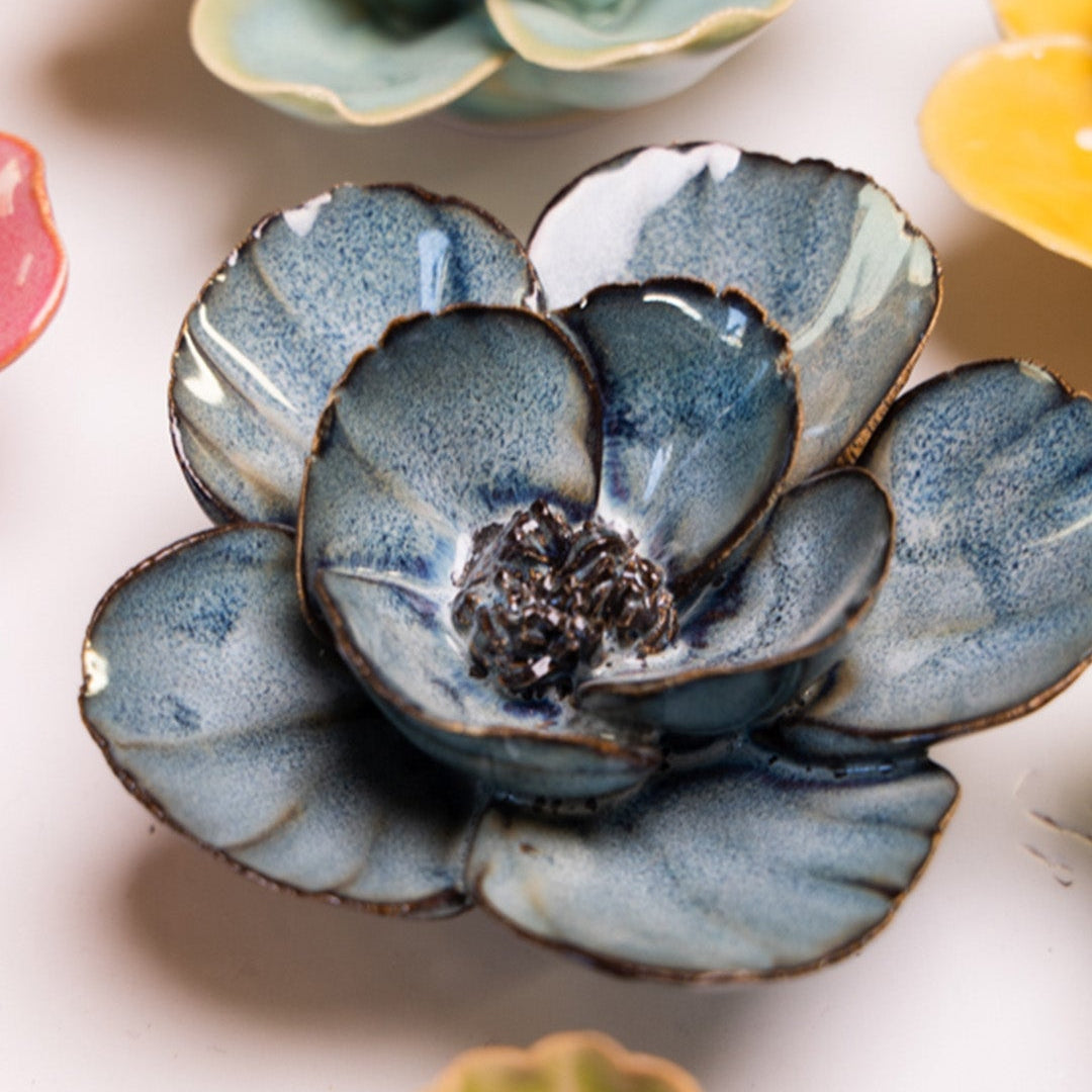 Navy Poppy - Chive Ceramics Studio - Ceramic Flowers - Chive Ceramics Studio