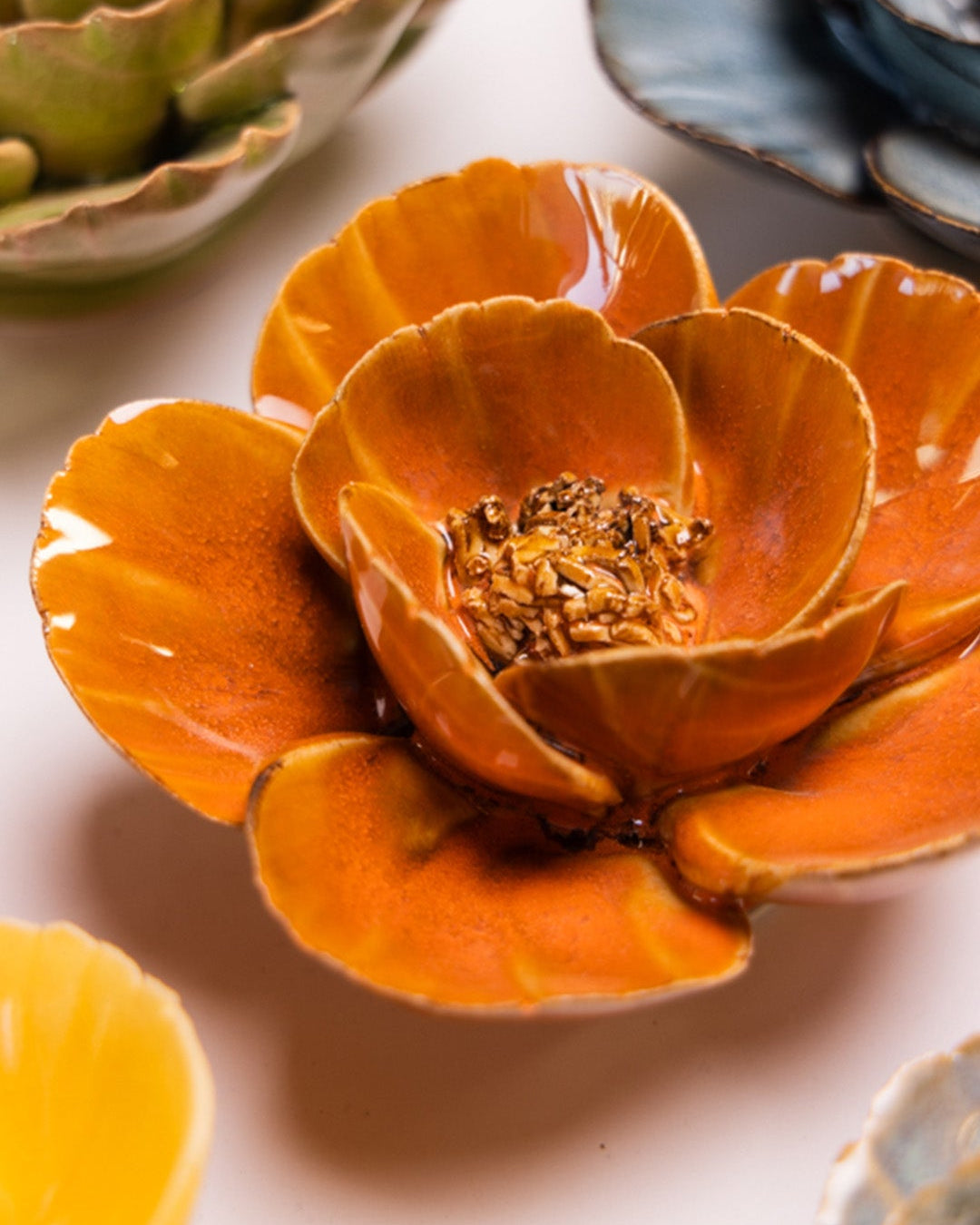 Burnt Orange Poppy - Chive Ceramics Studio - Ceramic Flowers - Chive Ceramics Studio