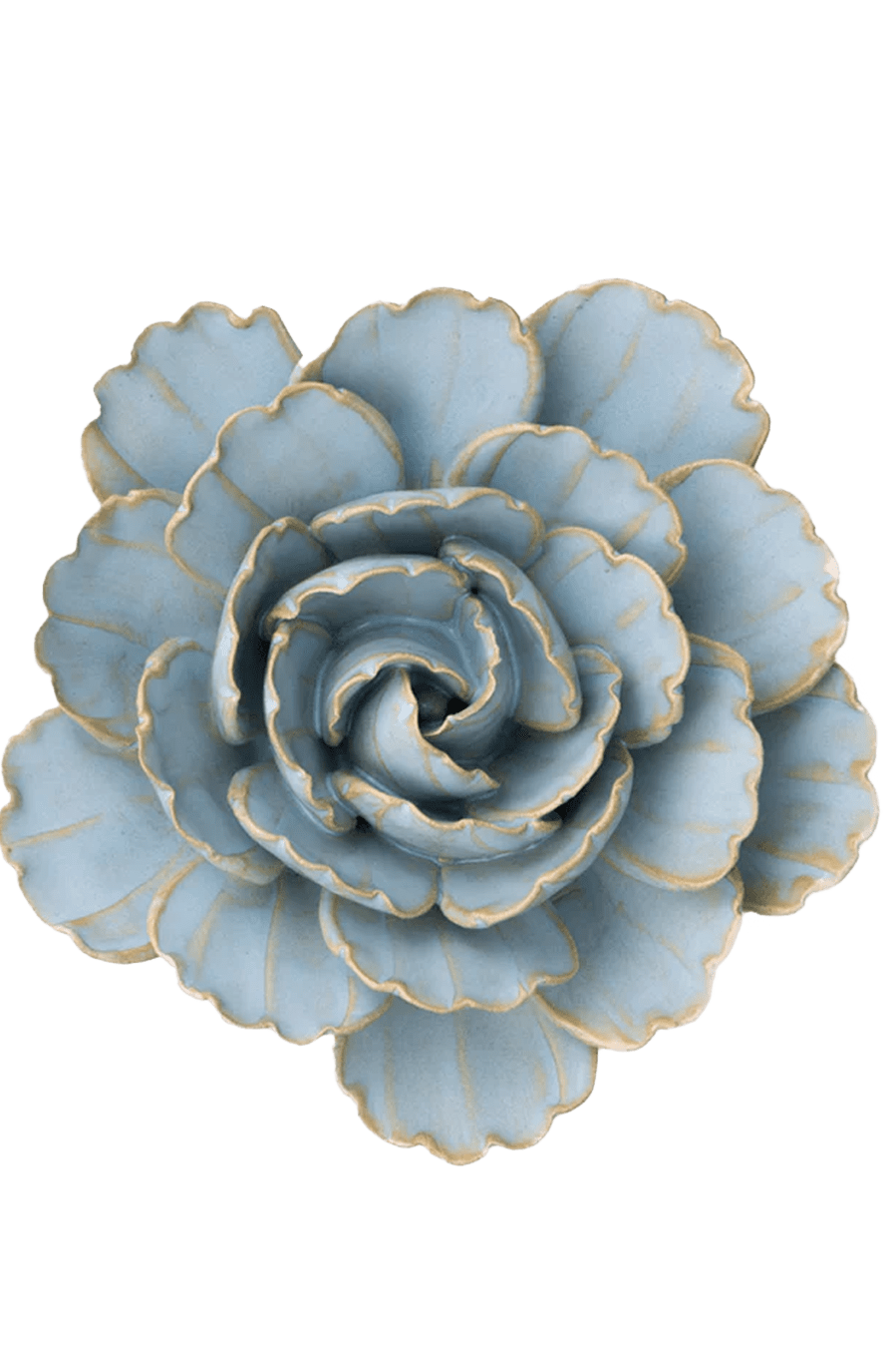 FR11 Robin's Egg Blue Keiko Peony - Chive Ceramics Studio - Ceramic Flowers - Chive Ceramics Studio