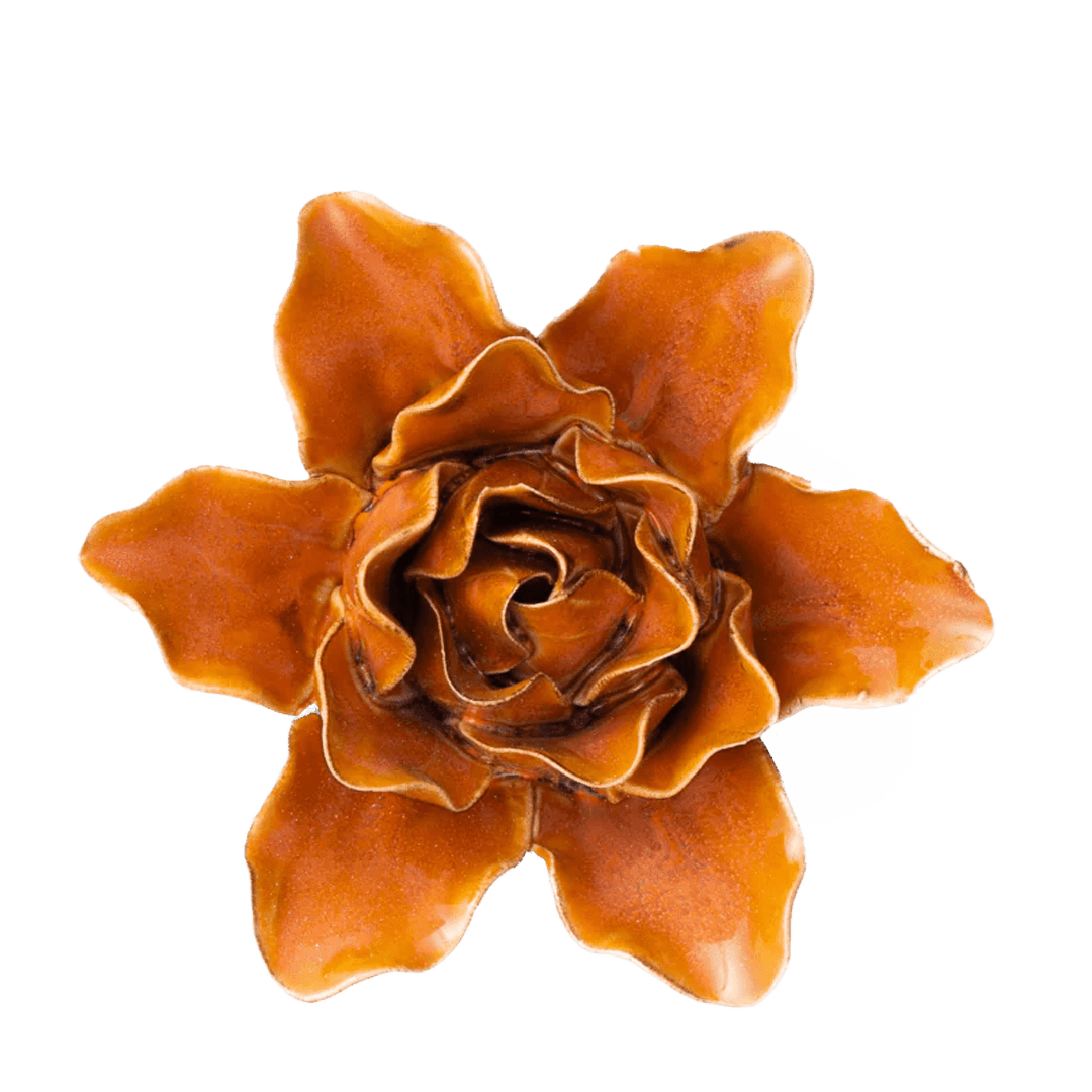 FR13 Burnt Orange Stargazer Lily - Chive Ceramics Studio - Ceramic Flowers - Chive Ceramics Studio