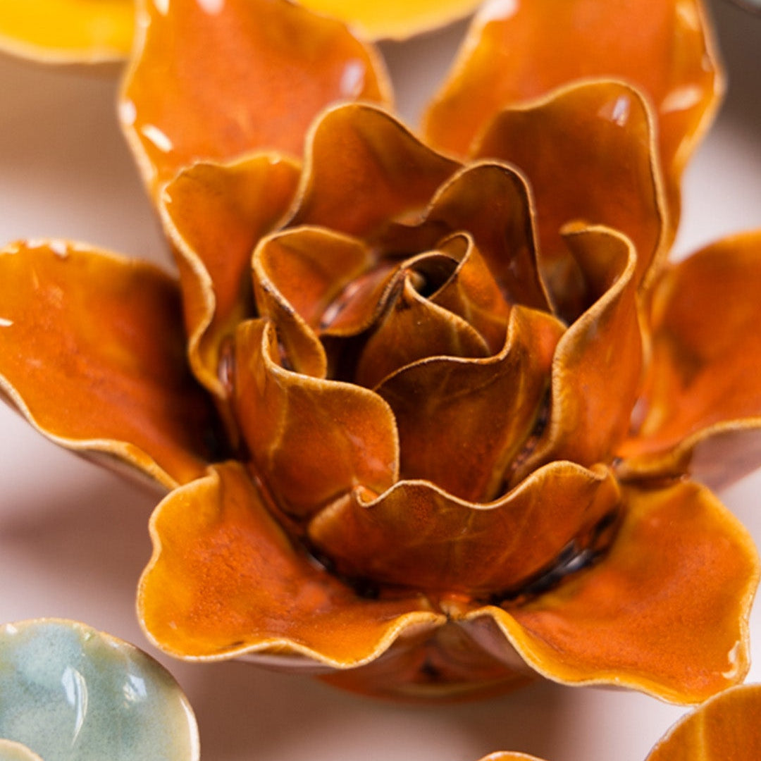 Burnt Orange Stargazer Lily - Chive Ceramics Studio - Ceramic Flowers - Chive Ceramics Studio