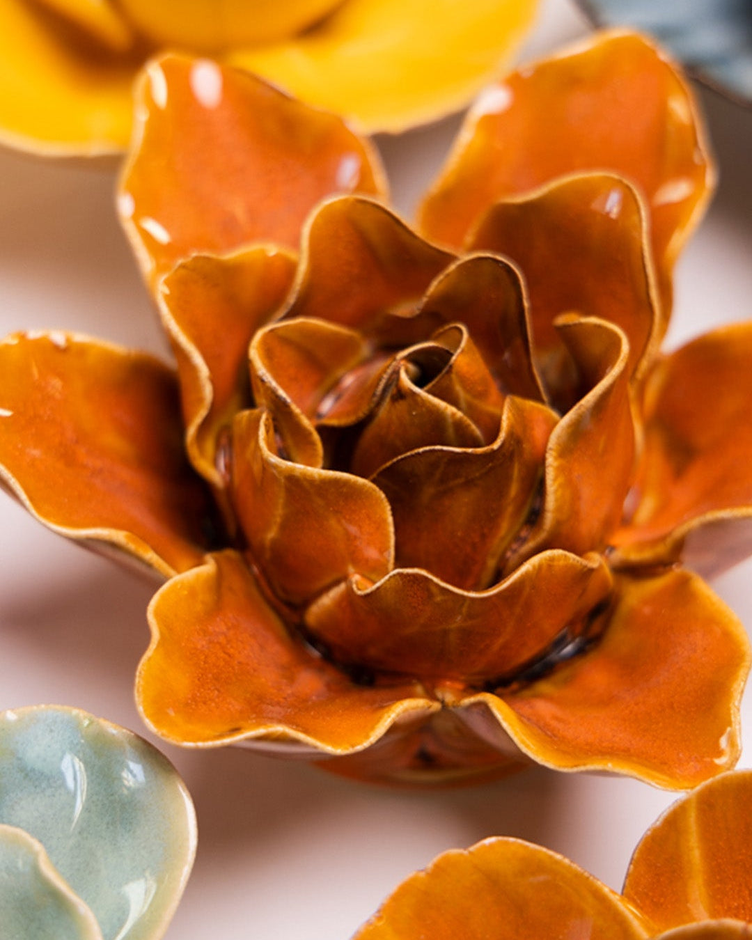 Burnt Orange Stargazer Lily - Chive Ceramics Studio - Ceramic Flowers - Chive Ceramics Studio