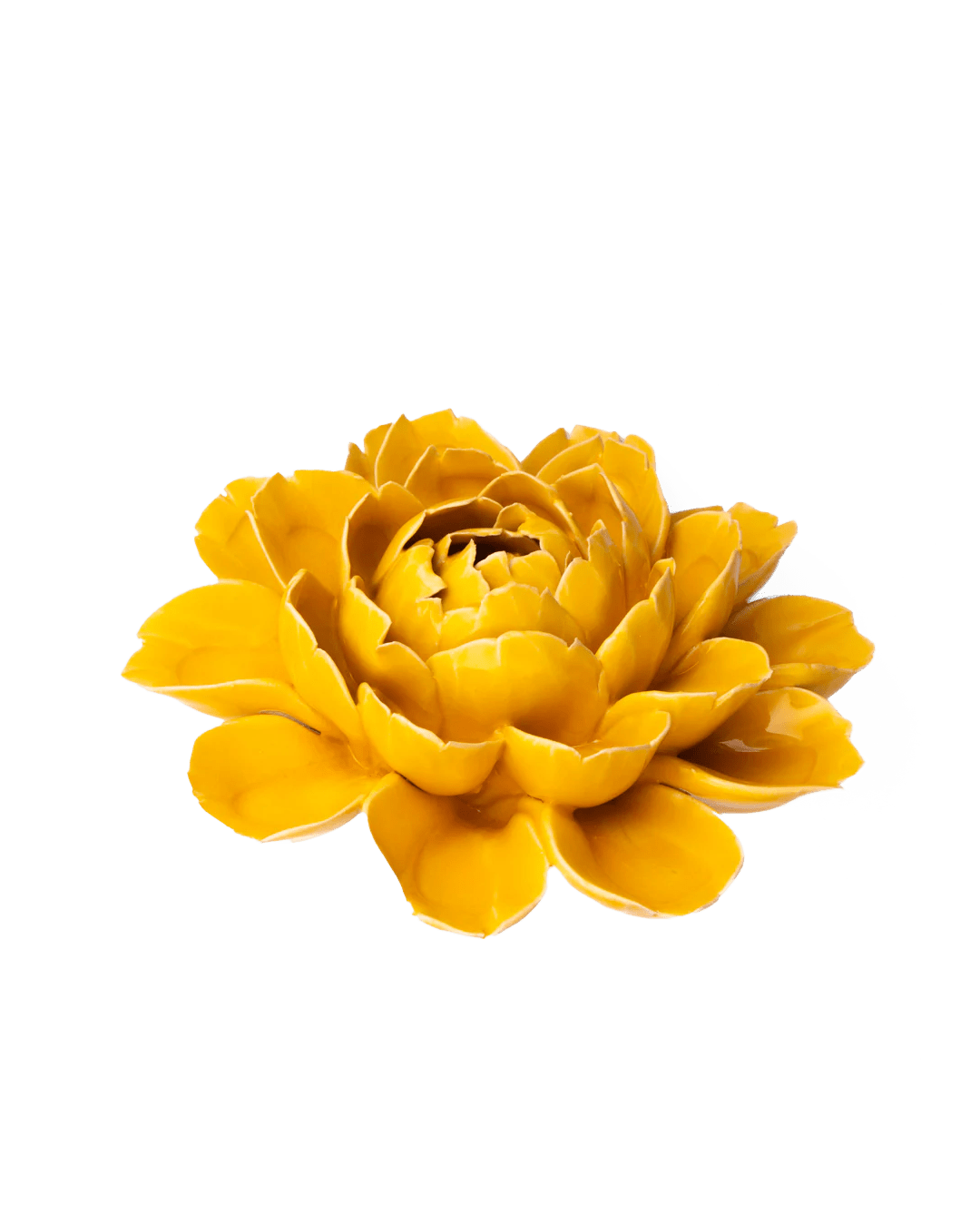 FR14 Burnt Yellow Empire Cabbage Flower - Chive Ceramics Studio - Ceramic Flowers - Chive Ceramics Studio