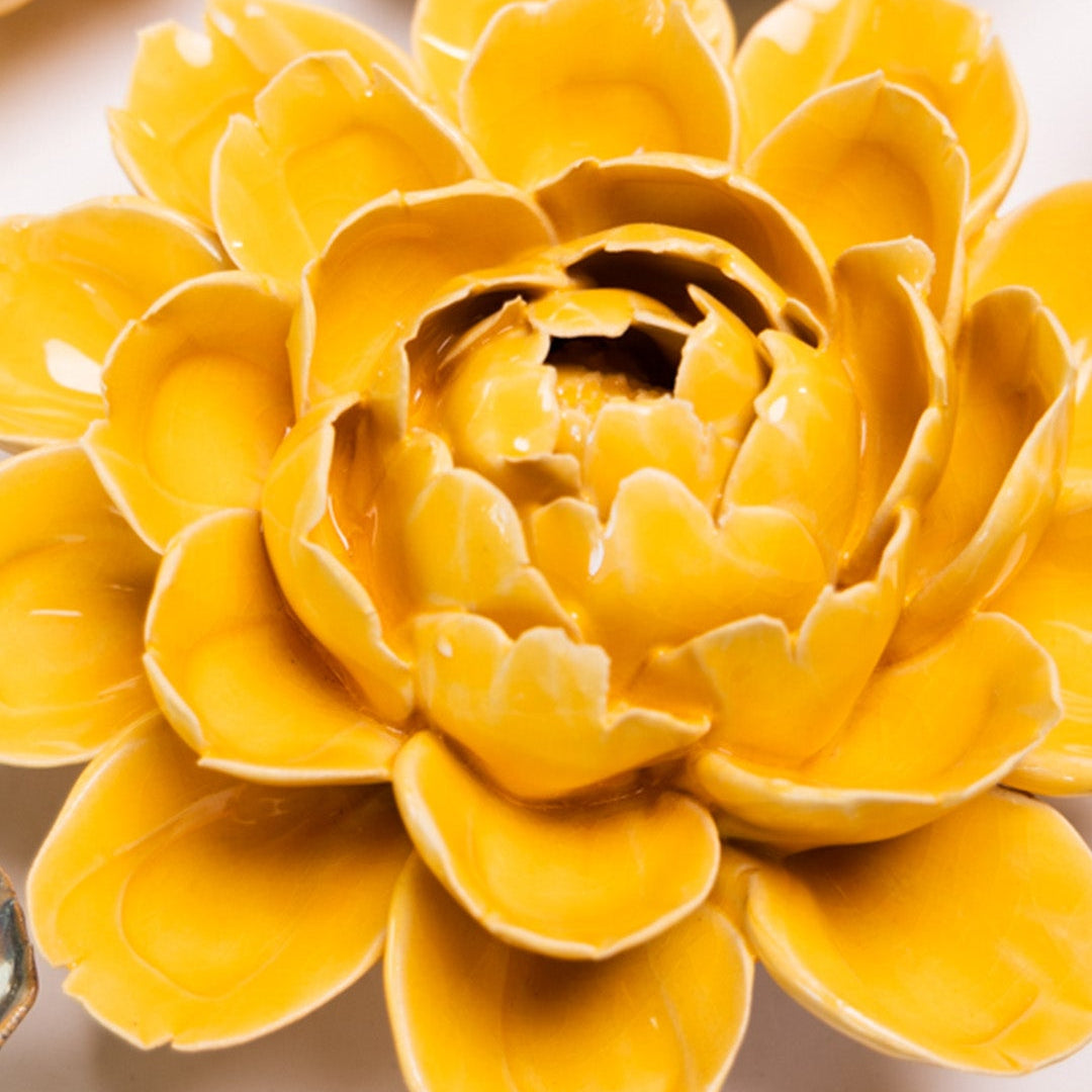 Burnt Yellow Empire Cabbage Flower - Chive Ceramics Studio - Ceramic Flowers - Chive Ceramics Studio