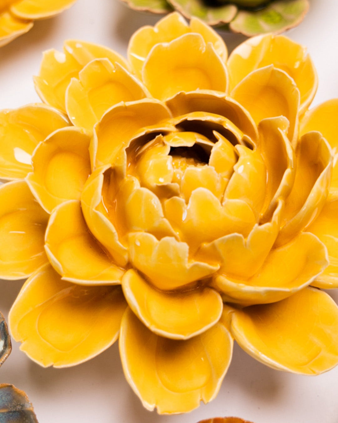 Burnt Yellow Empire Cabbage Flower - Chive Ceramics Studio - Ceramic Flowers - Chive Ceramics Studio