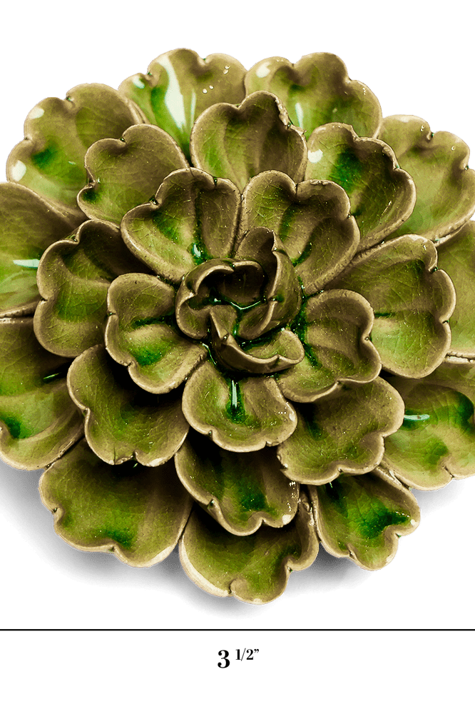 Japan Ceramic Flower Olive Petunia - Chive Ceramics Studio - Ceramic Flowers - Chive US