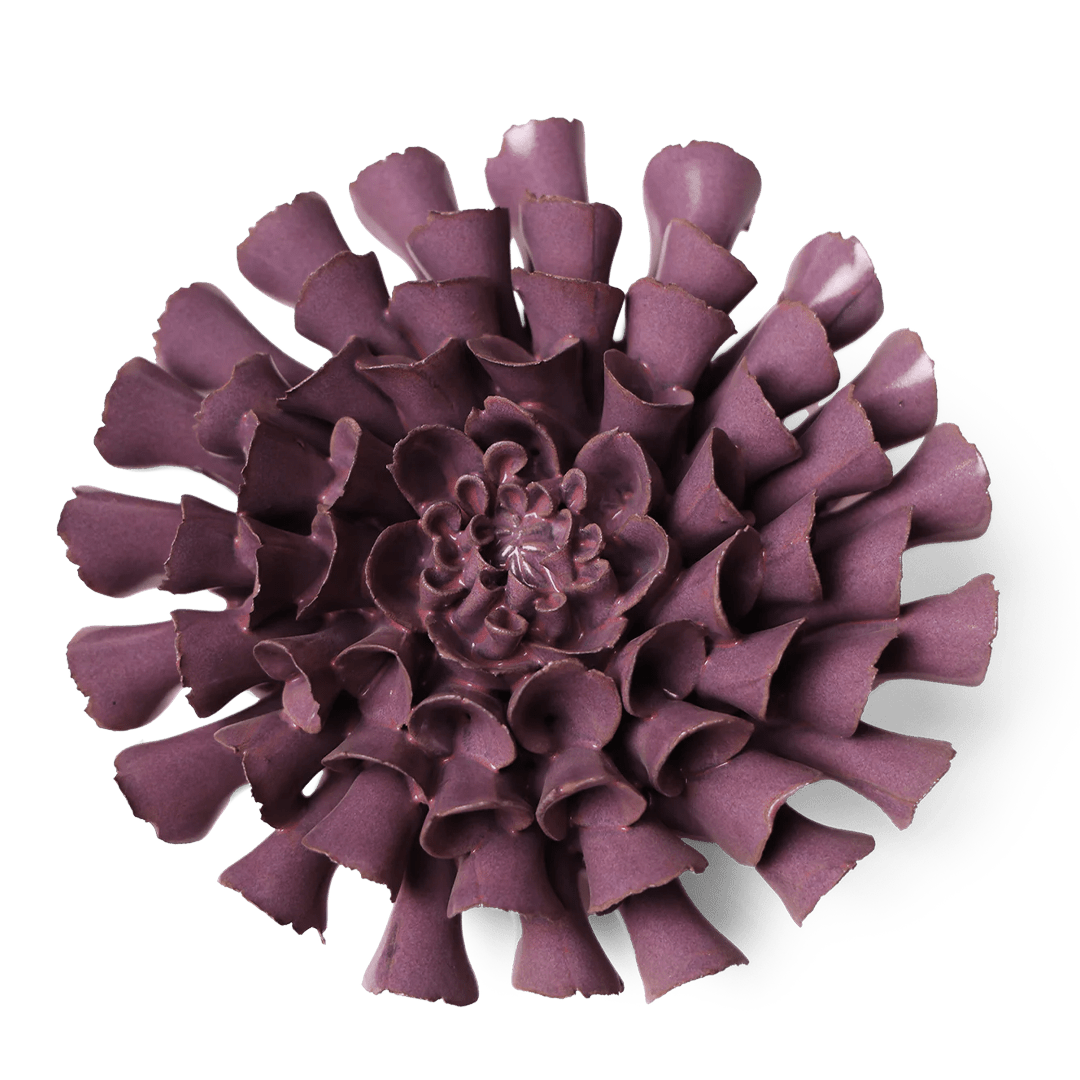 JA02 Violet Blue Cornel Dahlia - Chive Ceramics Studio - Ceramic Flowers - Chive Ceramics Studio