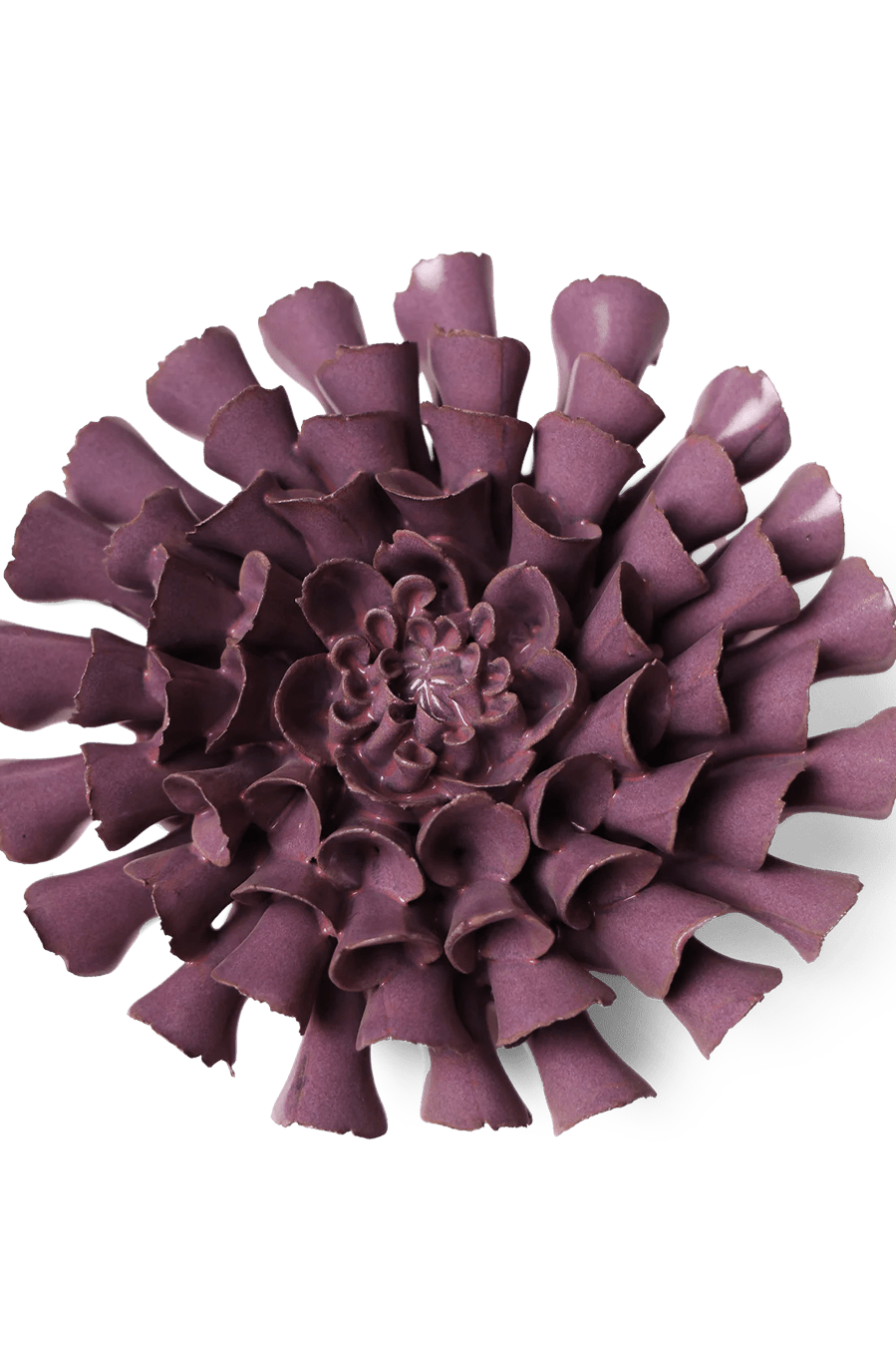 JA02 Violet Blue Cornel Dahlia - Chive Ceramics Studio - Ceramic Flowers - Chive Ceramics Studio