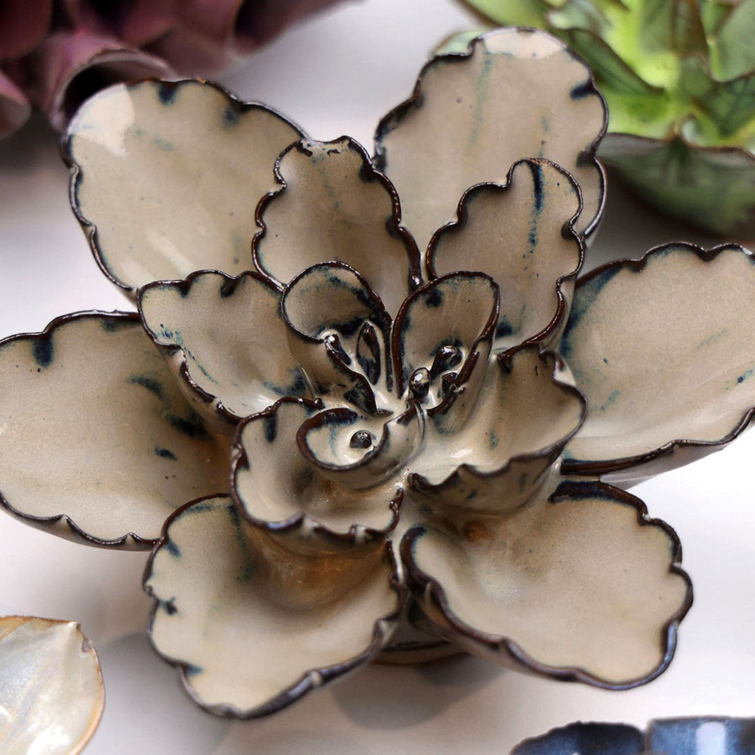 Latte Empress Lotus - Chive Ceramics Studio - Ceramic Flowers - Chive Ceramics Studio
