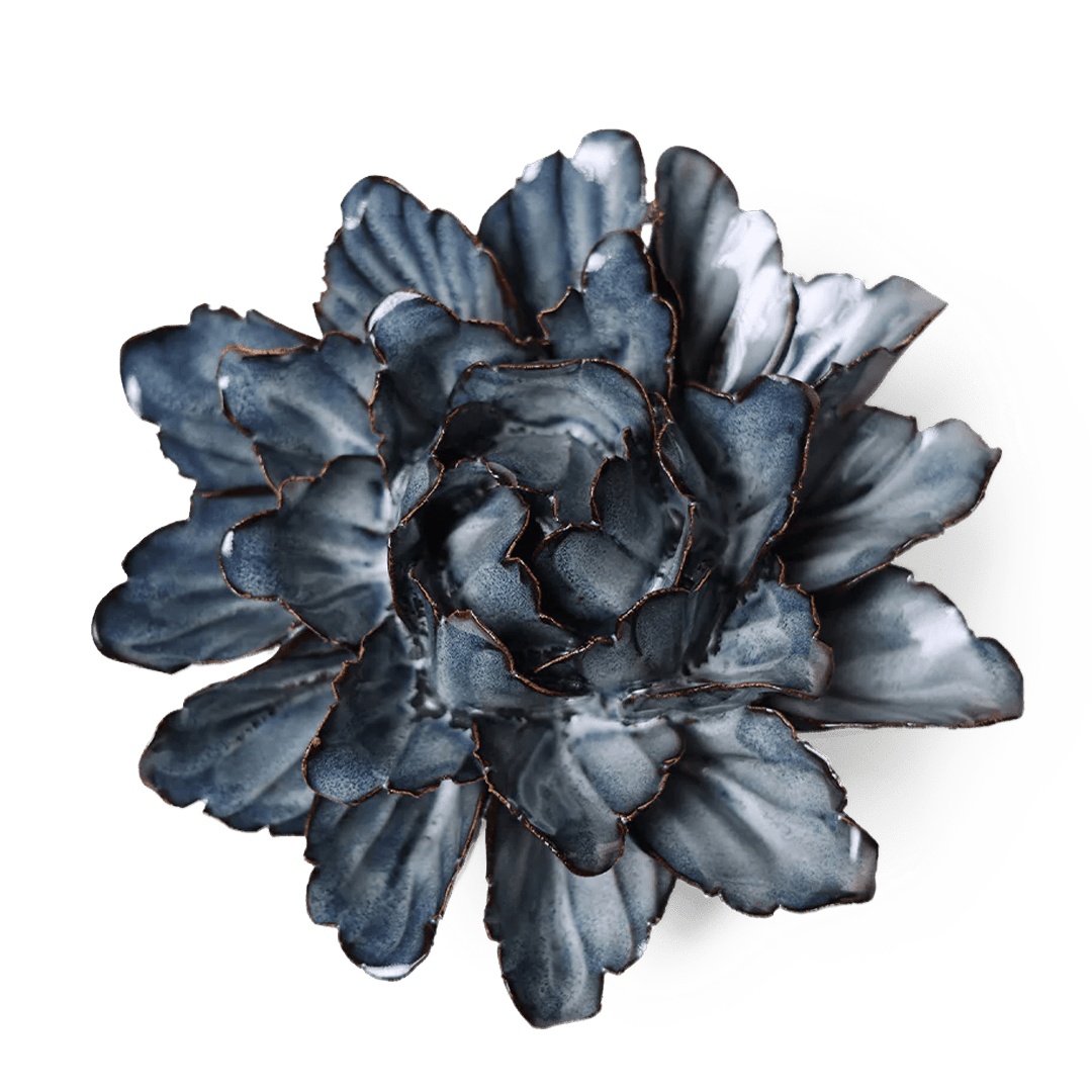 JA12 Navy Sorbet Peony - Chive Ceramics Studio - Ceramic Flowers - Chive Ceramics Studio