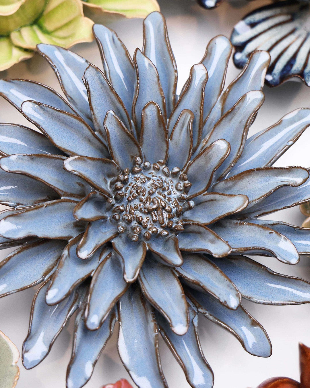Blue Grey Gerbera Daisy - Chive Ceramics Studio - Ceramic Flowers - Chive Ceramics Studio