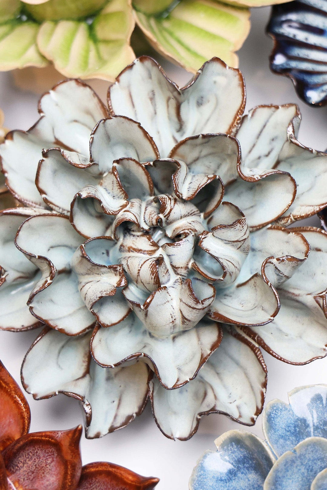 Chocolate Mint Echo Lisianthus - Chive Ceramics Studio - Ceramic Flowers - Chive Ceramics Studio