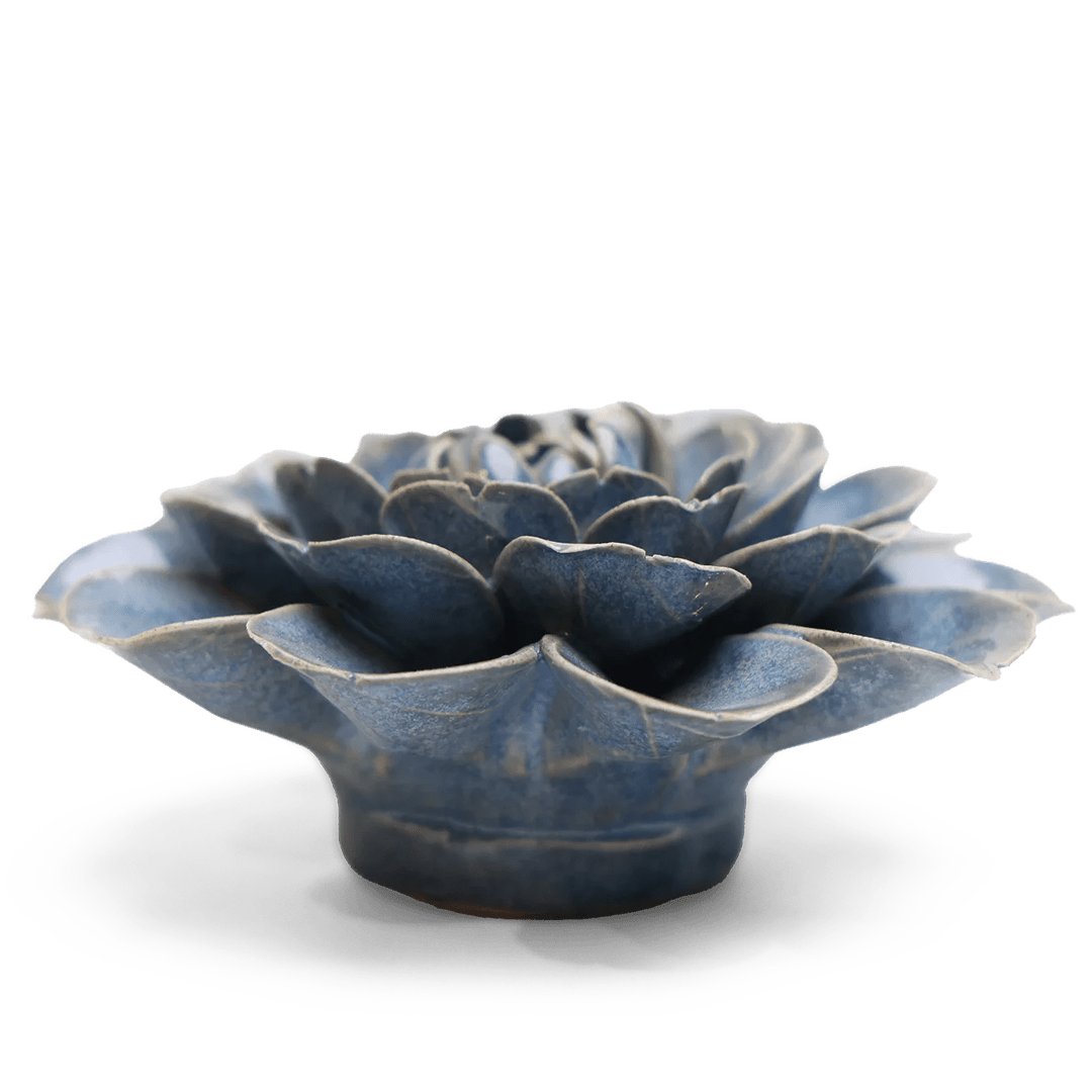 JA21 Fancy Blue Fiesta Marigold - Chive Ceramics Studio - Ceramic Flowers - Chive Ceramics Studio