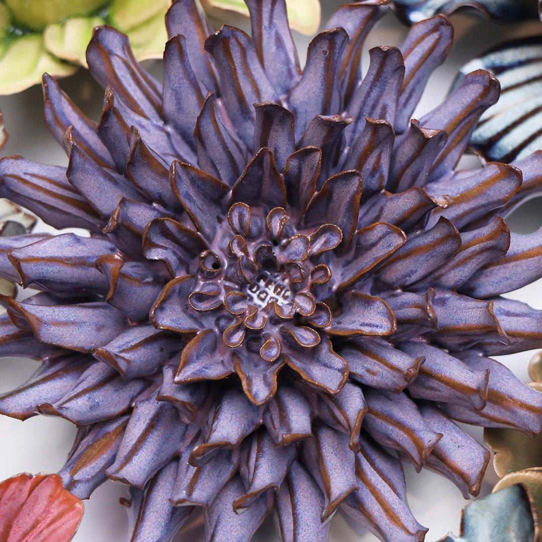 Violet Blue Fleur De Lis Mum - Chive Ceramics Studio - Ceramic Flowers - Chive Ceramics Studio