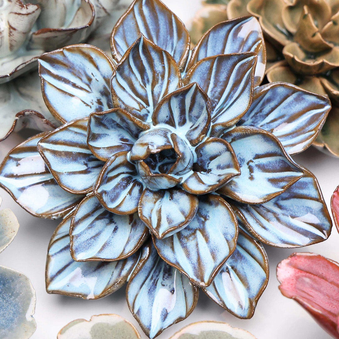 Seasonal Blue Frikartii Aster - Chive Ceramics Studio - Ceramic Flowers - Chive Ceramics Studio