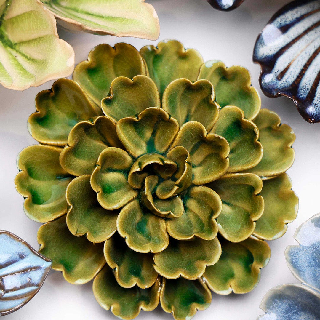 Avocado Green Petunia - Chive Ceramics Studio - Ceramic Flowers - Chive Ceramics Studio