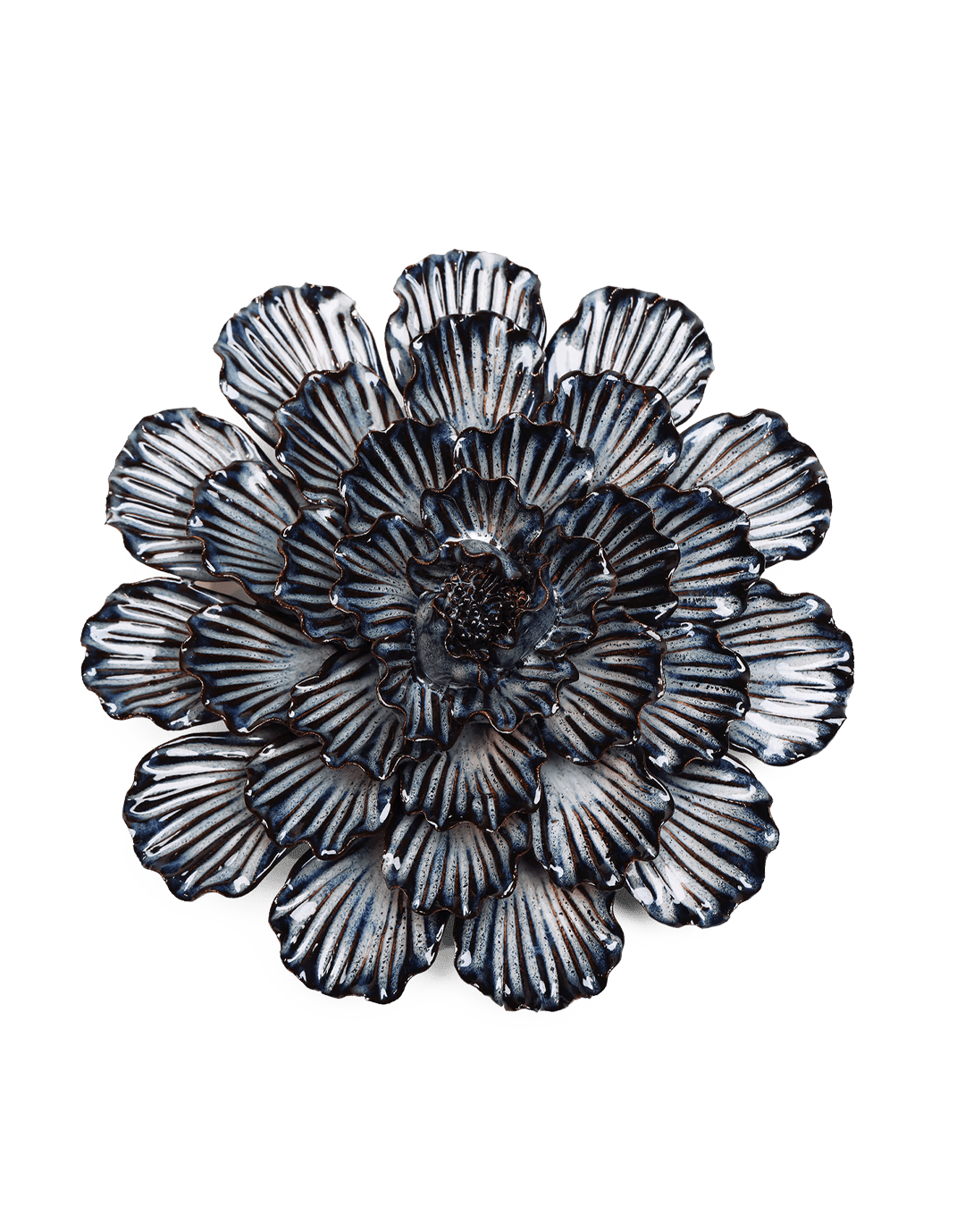 JA25 Navy Dinner Plate Dahlia - Chive Ceramics Studio - Ceramic Flowers - Chive Ceramics Studio