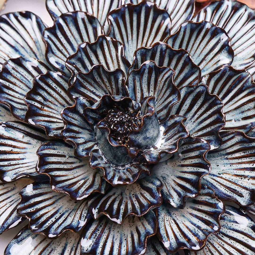 Navy Dinner Plate Dahlia - Chive Ceramics Studio - Ceramic Flowers - Chive Ceramics Studio
