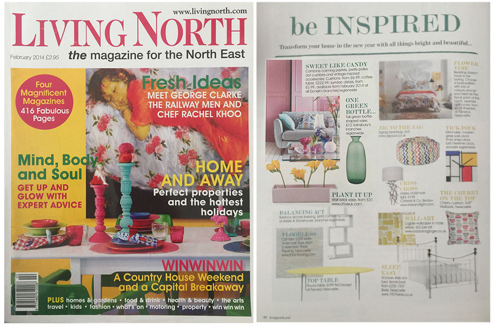 Living North Magazine Feb 2014, "Be Inspired" - Wall Brick Planter by Chive Ceramics