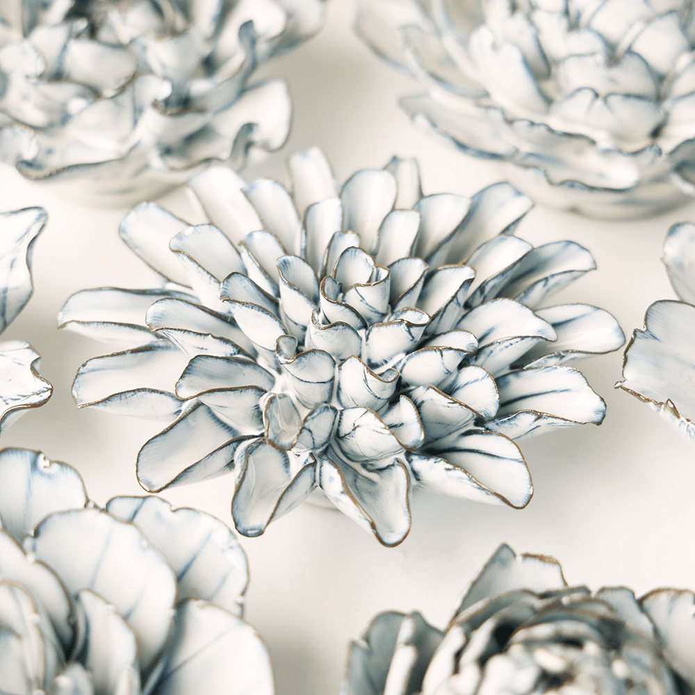 Blue White Lexi Cornflower - Chive Ceramics Studio - Ceramic Flowers - Chive Ceramics Studio