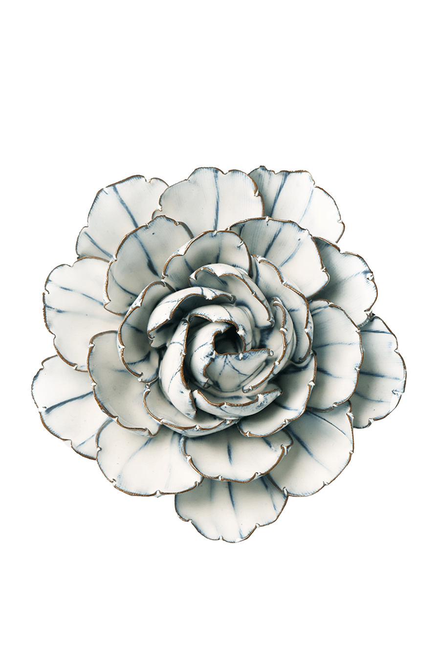 Blue White Keiko Peony - Chive Ceramics Studio - Ceramic Flowers - Chive Ceramics Studio