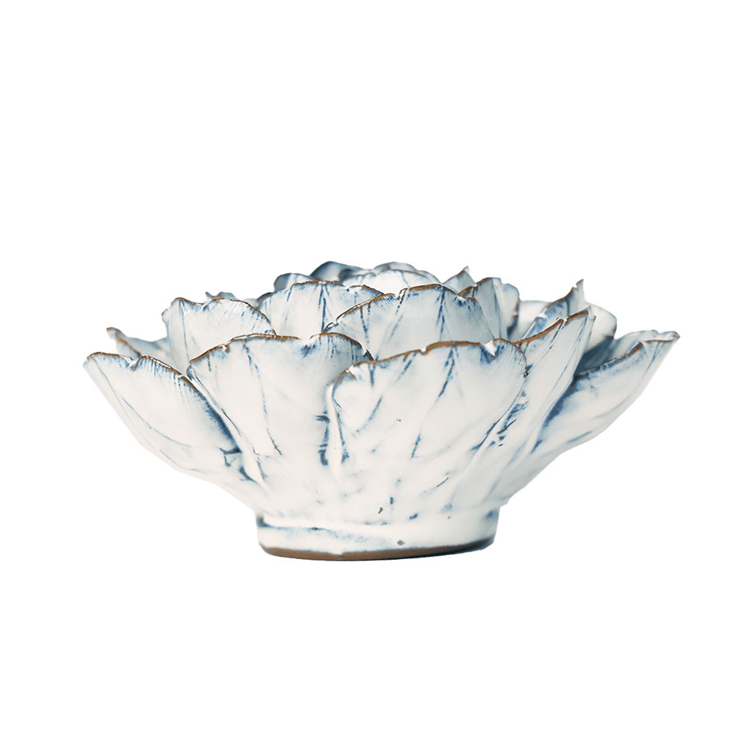 Blue White Keiko Peony - Chive Ceramics Studio - Ceramic Flowers - Chive Ceramics Studio
