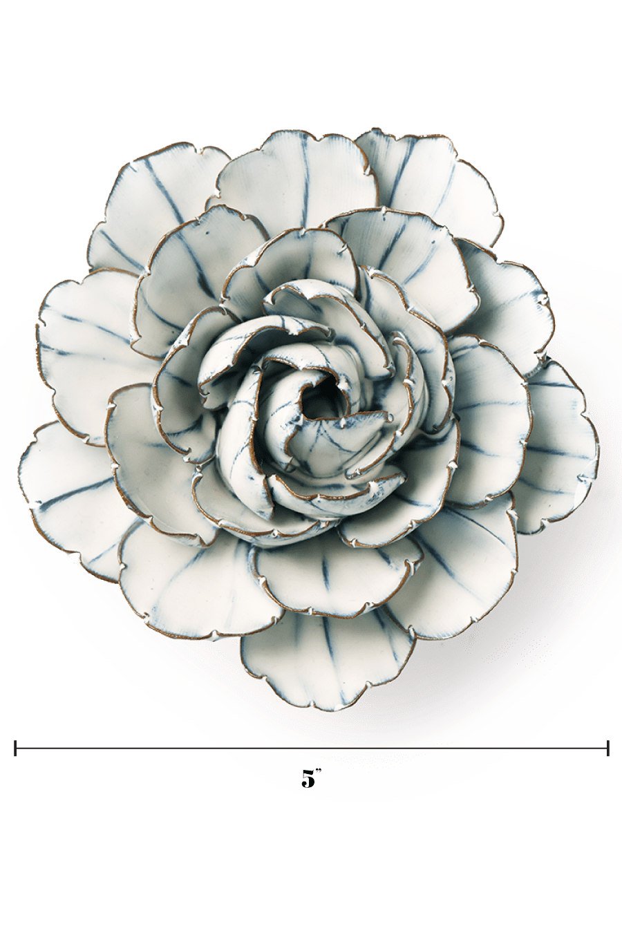 Blue White Keiko Peony - Chive Ceramics Studio - Ceramic Flowers - Chive Ceramics Studio