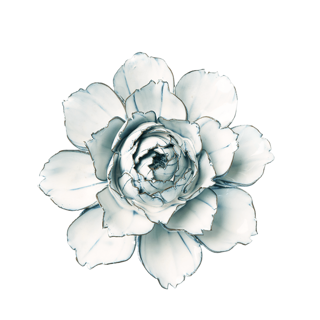 Blue White Camellia - Chive Ceramics Studio - Ceramic Flowers - Chive Ceramics Studio