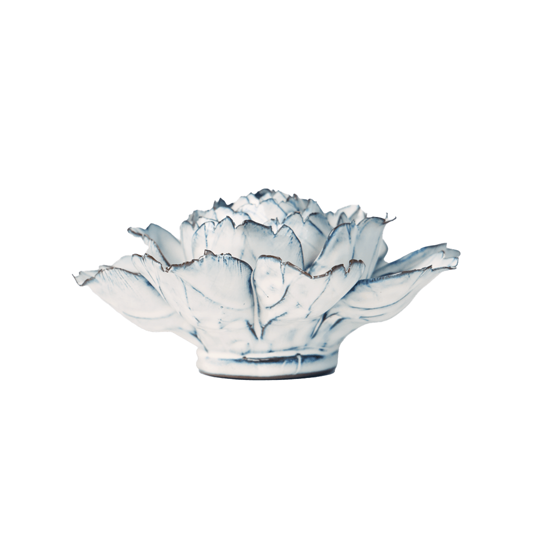 Blue White Camellia - Chive Ceramics Studio - Ceramic Flowers - Chive Ceramics Studio