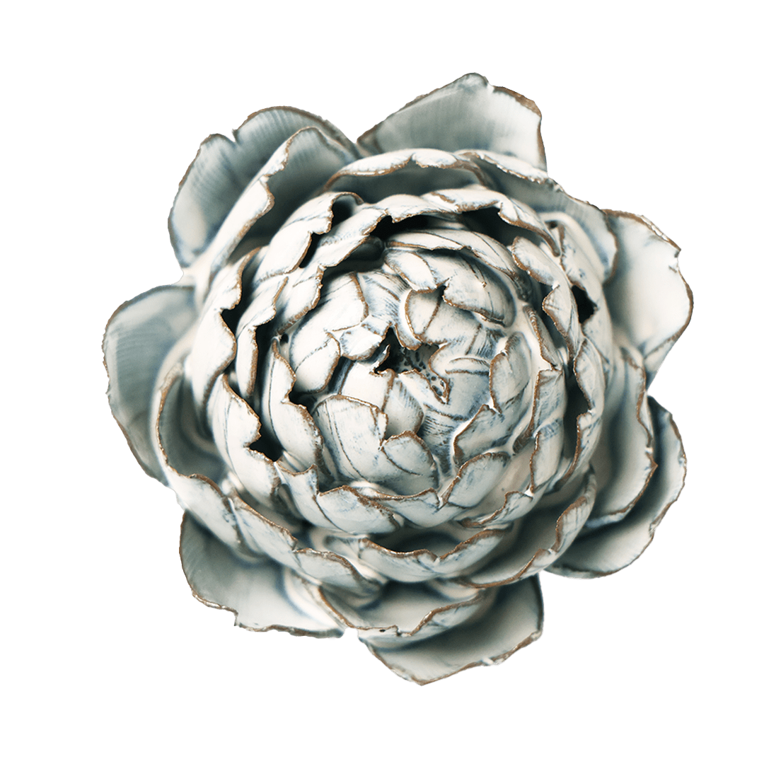 Blue White Queen Protea - Chive Ceramics Studio - Ceramic Flowers - Chive Ceramics Studio