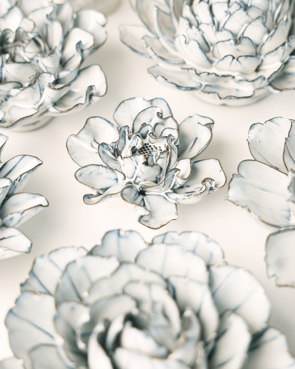 Blue White Hawthorn - Chive Ceramics Studio - Ceramic Flowers - Chive Ceramics Studio