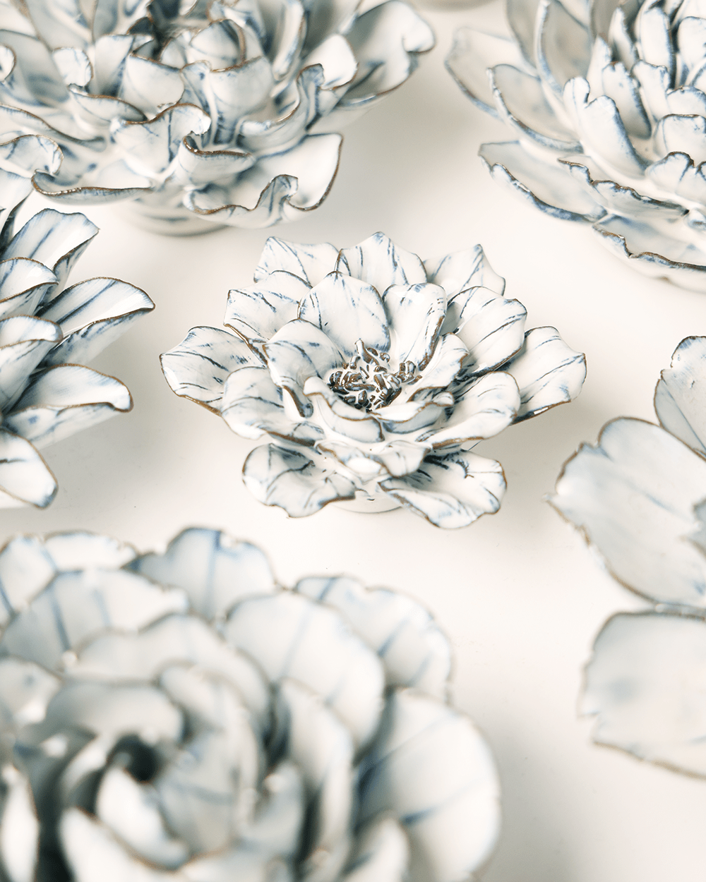 Blue White Cosmos - Chive Ceramics Studio - Ceramic Flowers - Chive Ceramics Studio