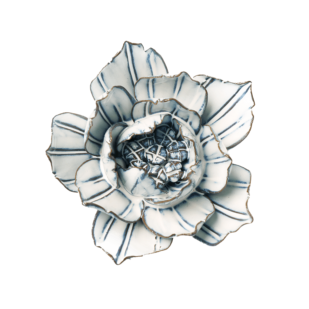 Blue White Purslane - Chive Ceramics Studio - Ceramic Flowers - Chive Ceramics Studio