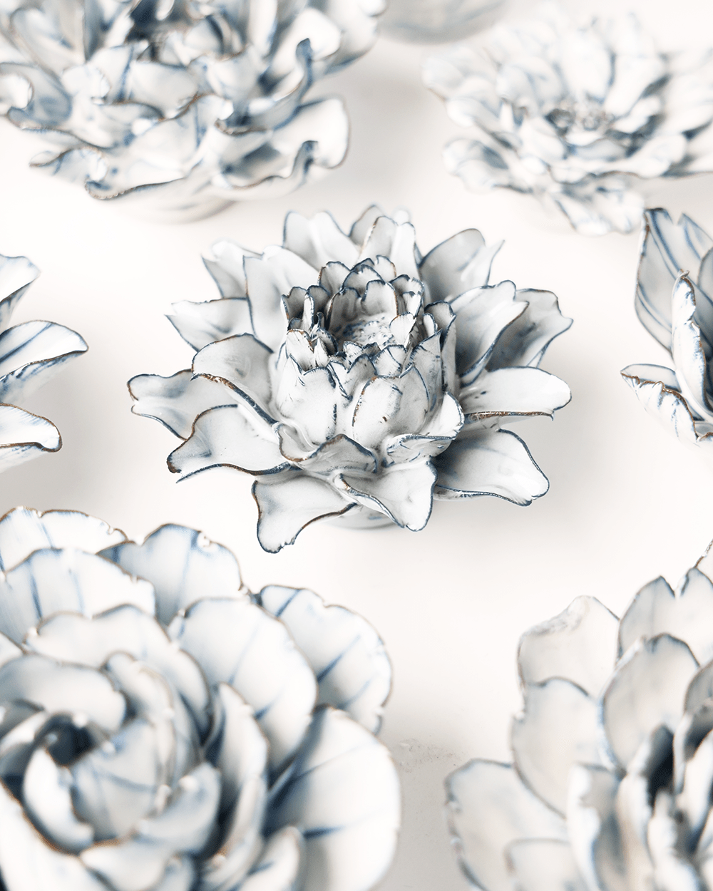 Blue White King Protea - Chive Ceramics Studio - Ceramic Flowers - Chive Ceramics Studio