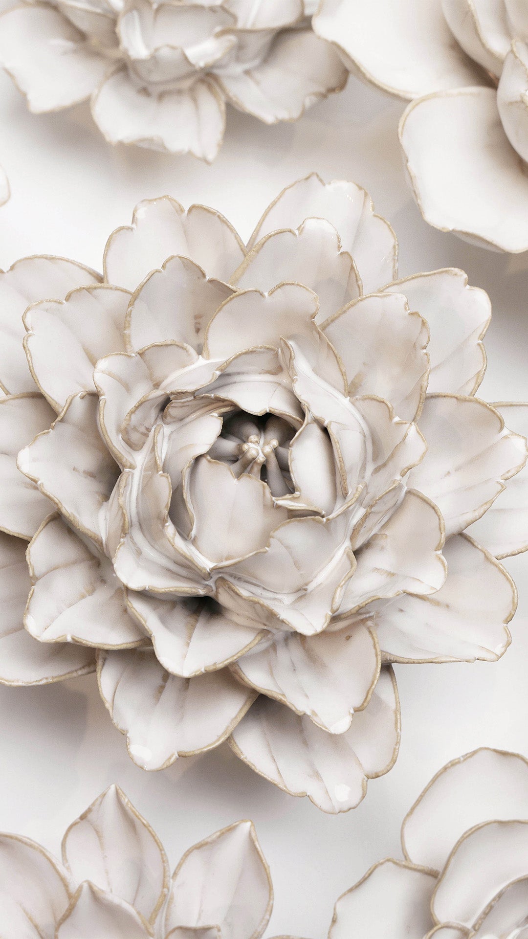 Ivory Comanche Peony - Chive Ceramics Studio - Ceramic Flowers - Chive Ceramics Studio