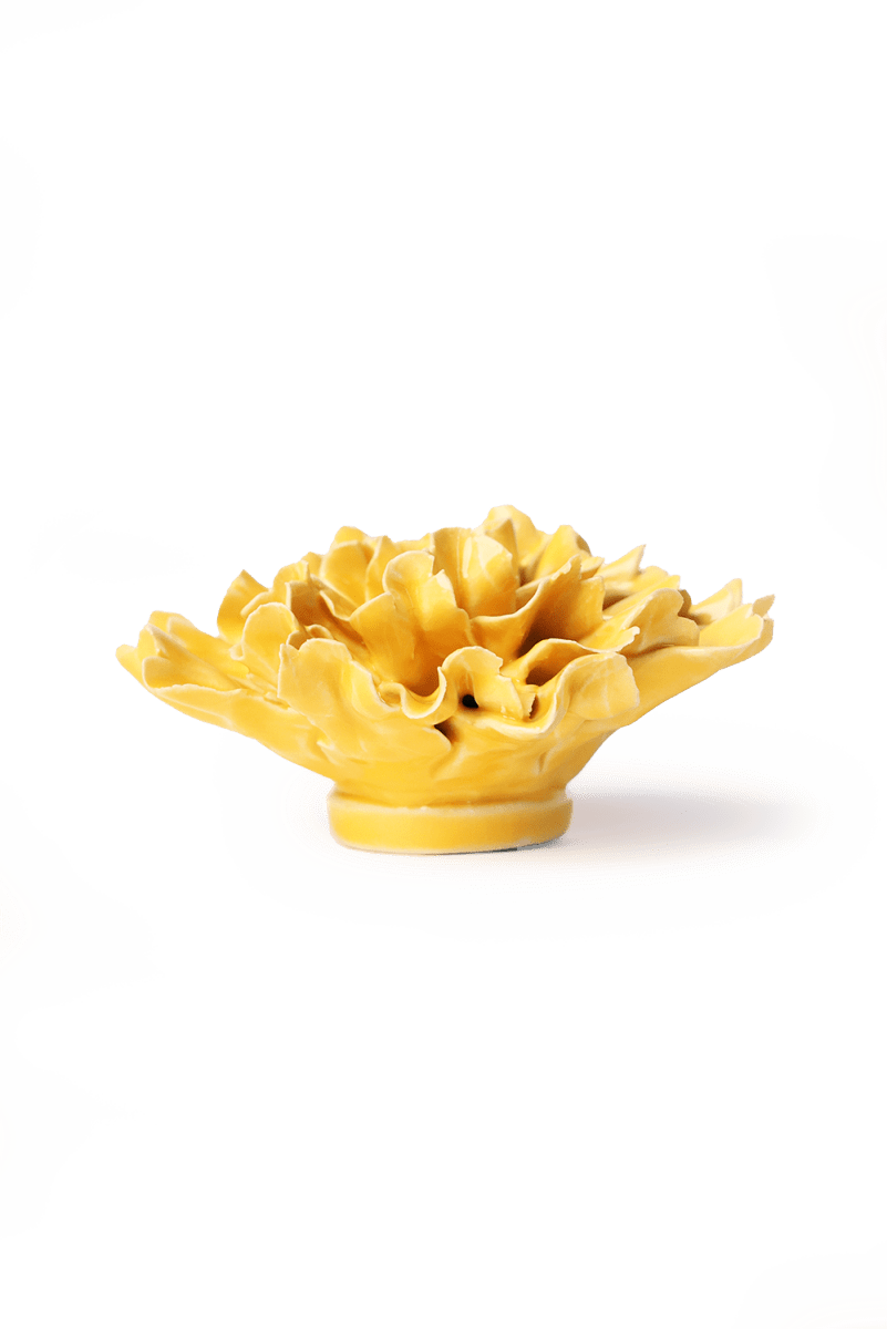 Burnt Yellow Tundra Carnation - Chive Ceramics Studio - Ceramic Flowers - Chive Ceramics Studio