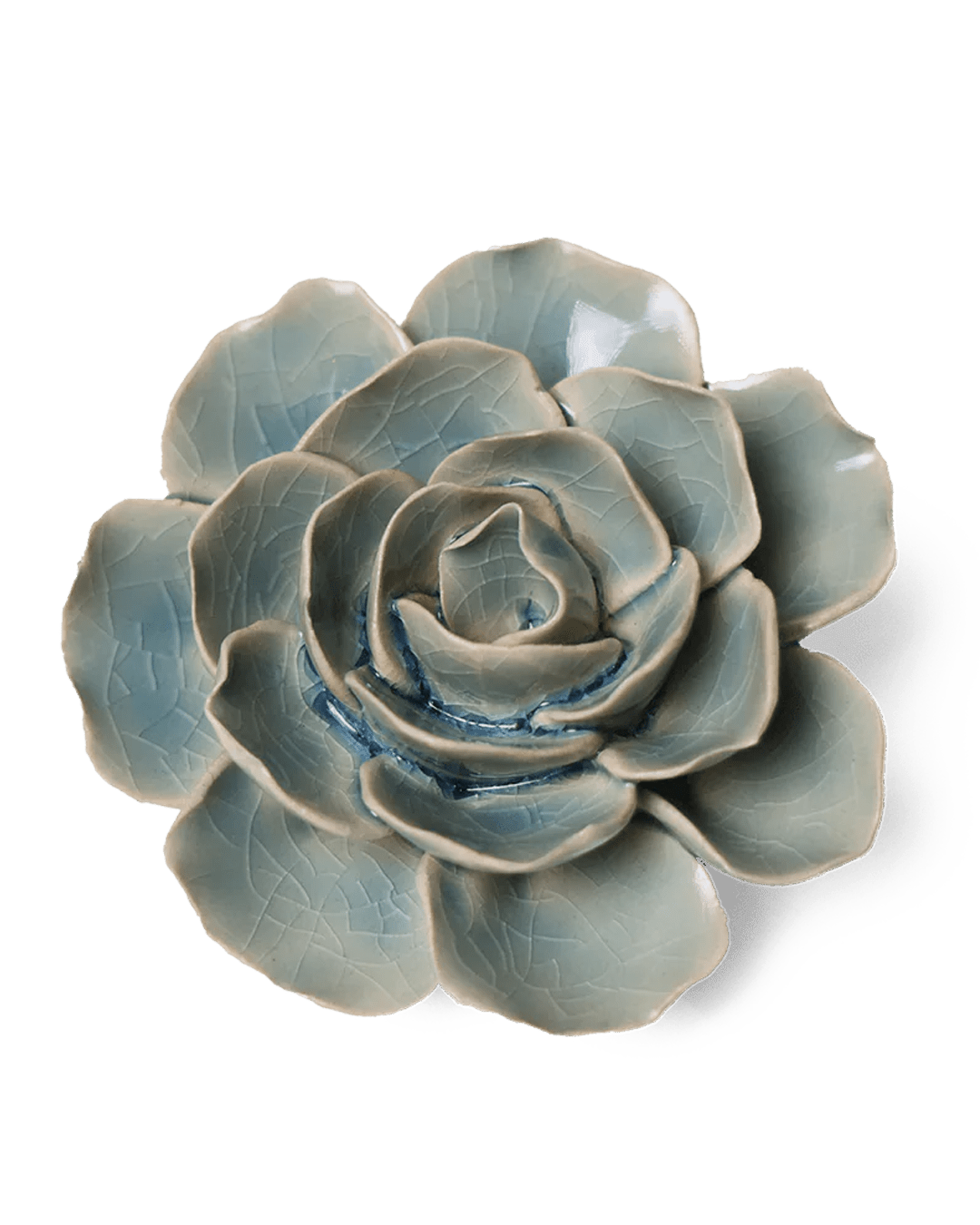 EG04 Powder Blue Amandine Ranunculus - Chive Ceramics Studio - Ceramic Flowers - Chive Ceramics Studio