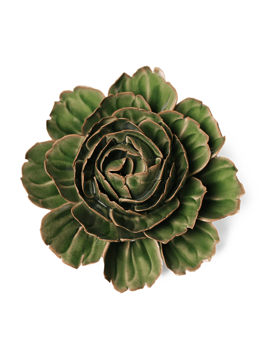 EG05 Avocado Green Rozella Peony - Chive Ceramics Studio - Ceramic Flowers - Chive Ceramics Studio