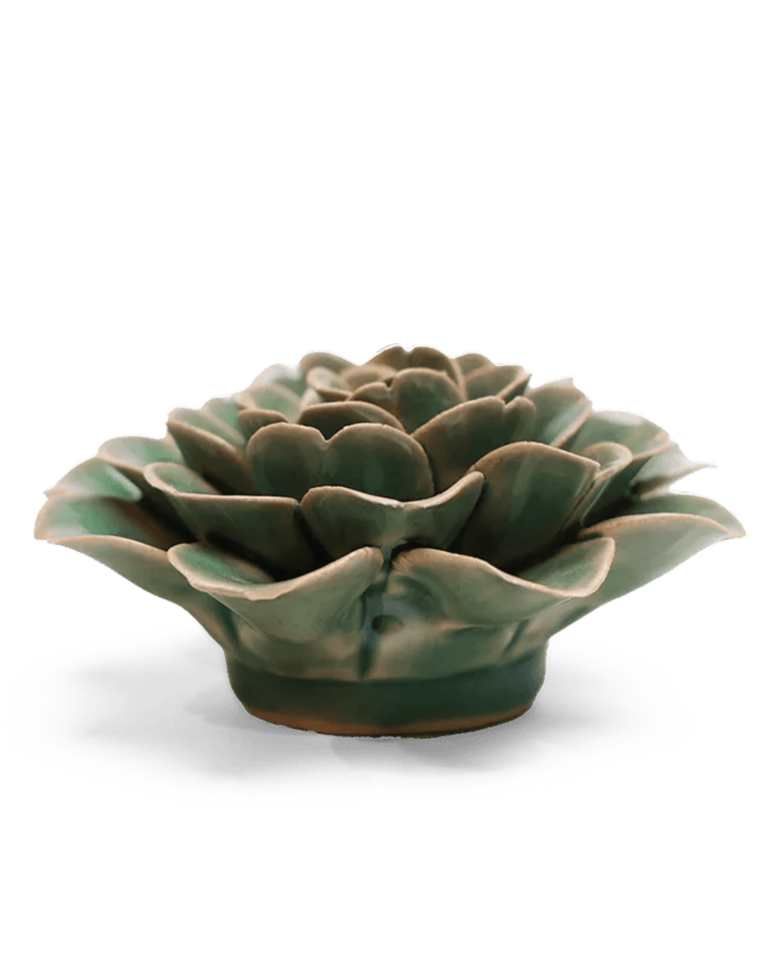 EG11 Jungle Green Tea Rose - Chive Ceramics Studio - Ceramic Flowers - Chive Ceramics Studio