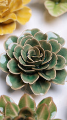 Jungle Green Tea Rose - Chive Ceramics Studio - Ceramic Flowers - Chive Ceramics Studio
